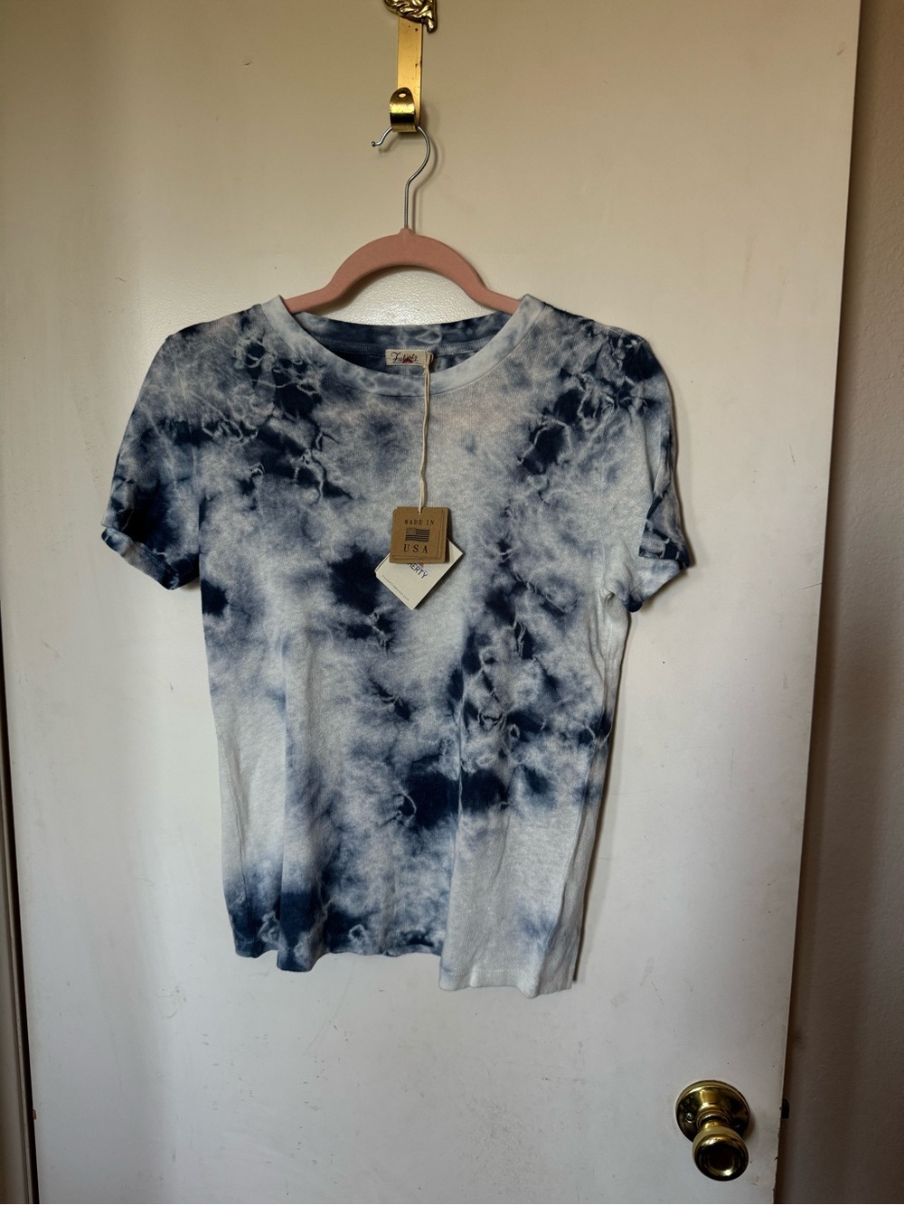 Faherty Blue Tie dye Hemp-Cotton Tee
